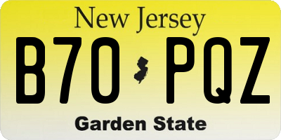 NJ license plate B70PQZ