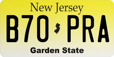 NJ license plate B70PRA