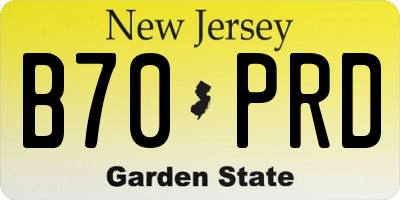 NJ license plate B70PRD