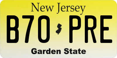 NJ license plate B70PRE