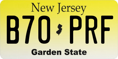 NJ license plate B70PRF
