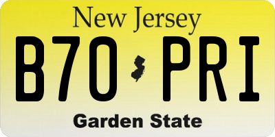 NJ license plate B70PRI