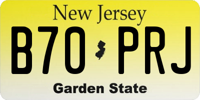 NJ license plate B70PRJ