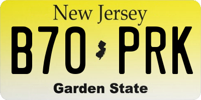 NJ license plate B70PRK