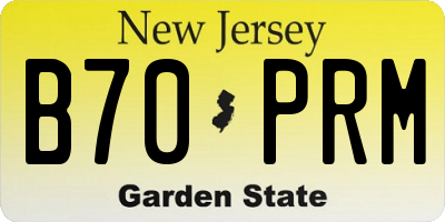 NJ license plate B70PRM