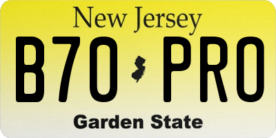 NJ license plate B70PRO