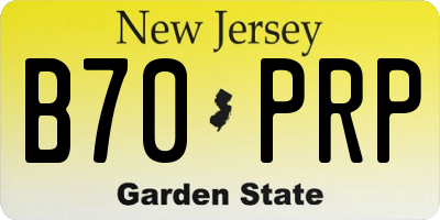 NJ license plate B70PRP