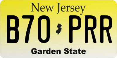 NJ license plate B70PRR