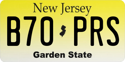 NJ license plate B70PRS