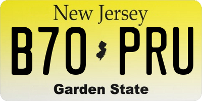 NJ license plate B70PRU