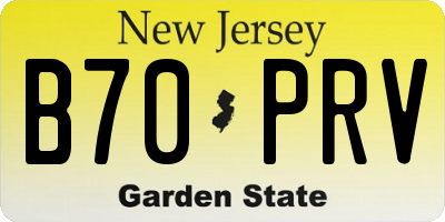 NJ license plate B70PRV