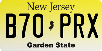 NJ license plate B70PRX