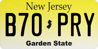 NJ license plate B70PRY