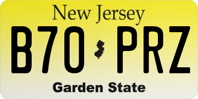 NJ license plate B70PRZ