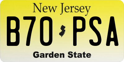 NJ license plate B70PSA