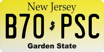 NJ license plate B70PSC