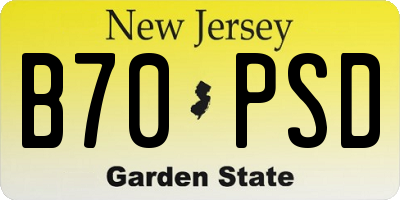 NJ license plate B70PSD