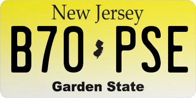 NJ license plate B70PSE
