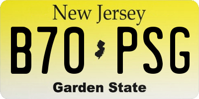 NJ license plate B70PSG