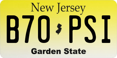 NJ license plate B70PSI