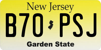 NJ license plate B70PSJ
