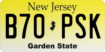 NJ license plate B70PSK