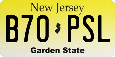 NJ license plate B70PSL