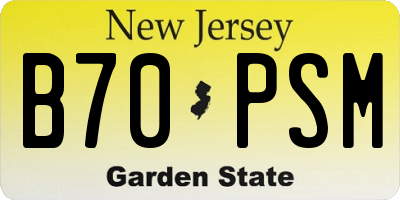 NJ license plate B70PSM