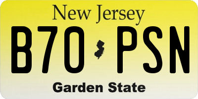 NJ license plate B70PSN