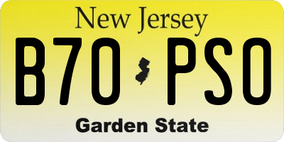 NJ license plate B70PSO