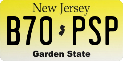 NJ license plate B70PSP