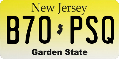 NJ license plate B70PSQ