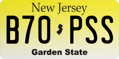 NJ license plate B70PSS
