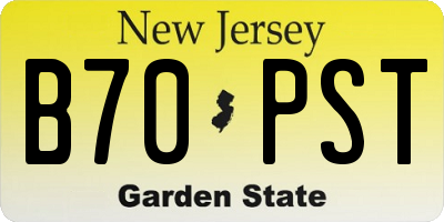 NJ license plate B70PST