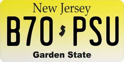 NJ license plate B70PSU