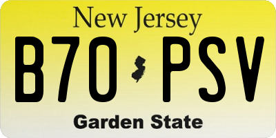 NJ license plate B70PSV