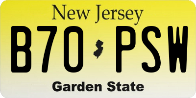 NJ license plate B70PSW