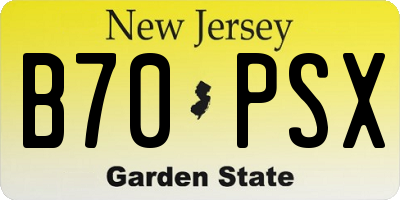 NJ license plate B70PSX