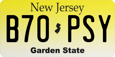 NJ license plate B70PSY