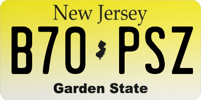 NJ license plate B70PSZ