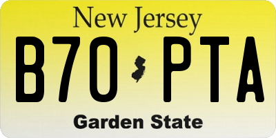 NJ license plate B70PTA