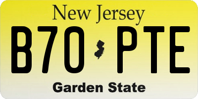 NJ license plate B70PTE