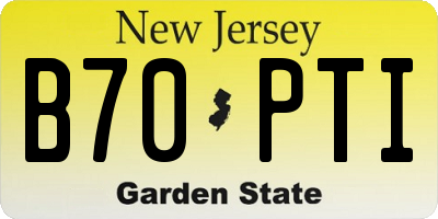 NJ license plate B70PTI