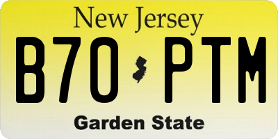 NJ license plate B70PTM