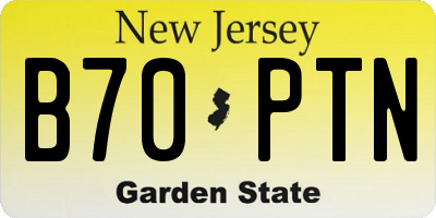 NJ license plate B70PTN