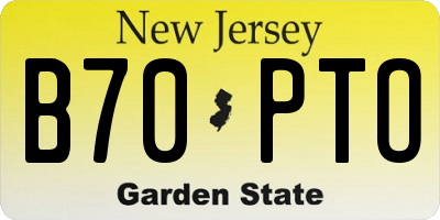 NJ license plate B70PTO