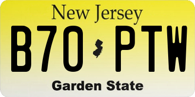 NJ license plate B70PTW
