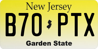 NJ license plate B70PTX