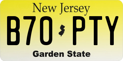 NJ license plate B70PTY