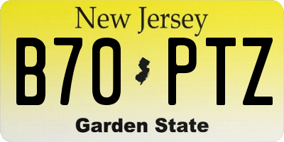 NJ license plate B70PTZ
